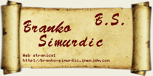 Branko Simurdić vizit kartica
